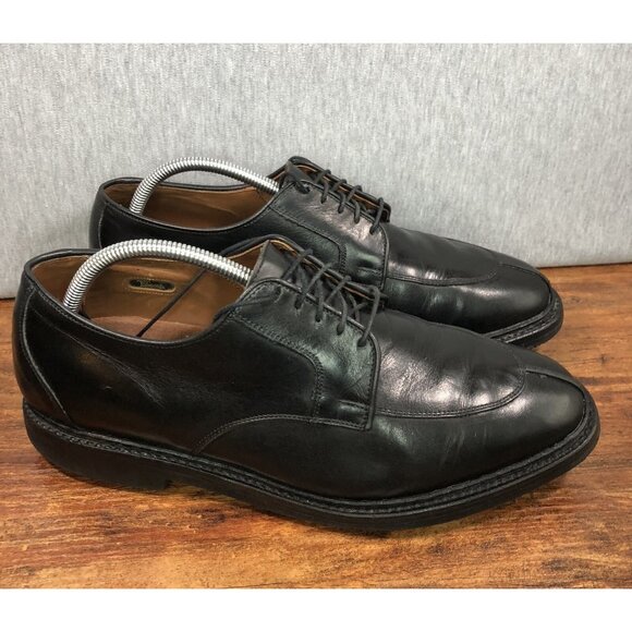 Allen Edmonds Men's 9.5 3E Wide Split Toe Derby Black Leather‎ Shoes Vibram Sole - Picture 1 of 10